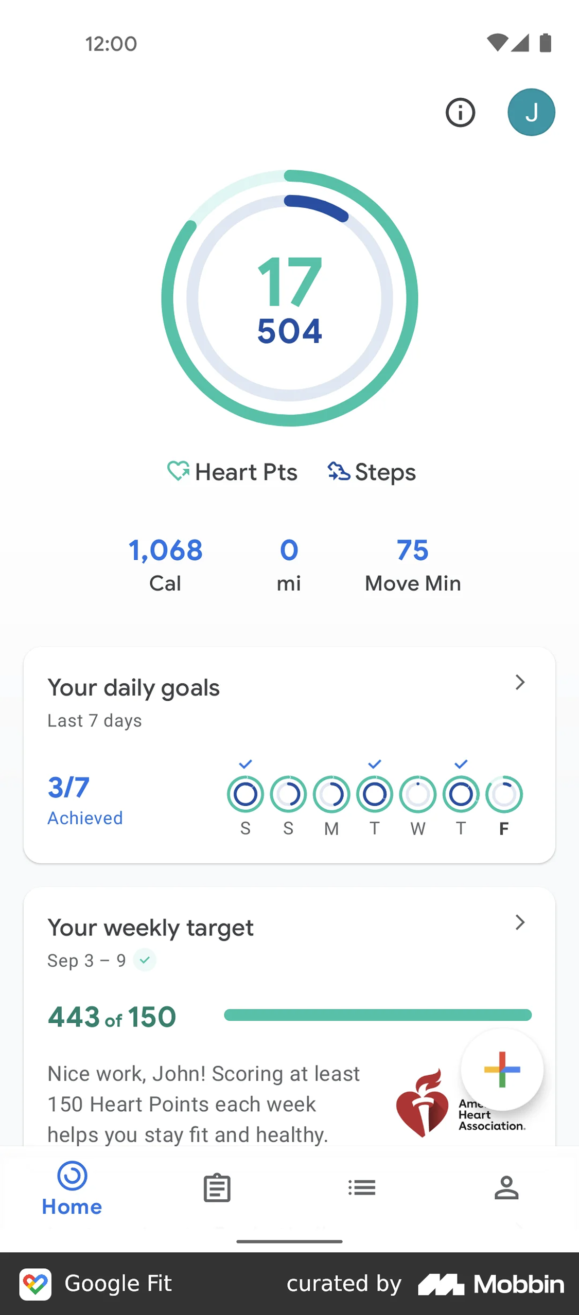 Google Fit benchmark 1