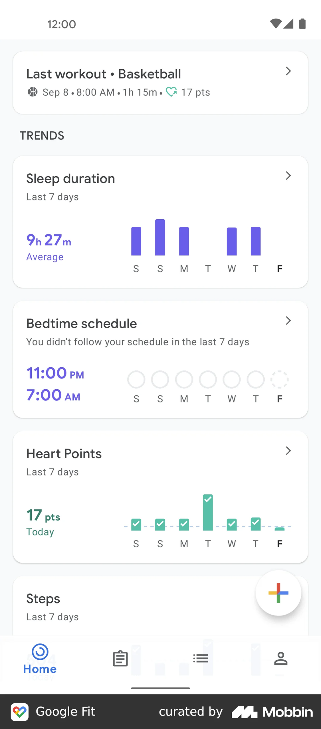 Google Fit benchmark 2