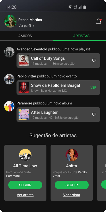 Artists Tab